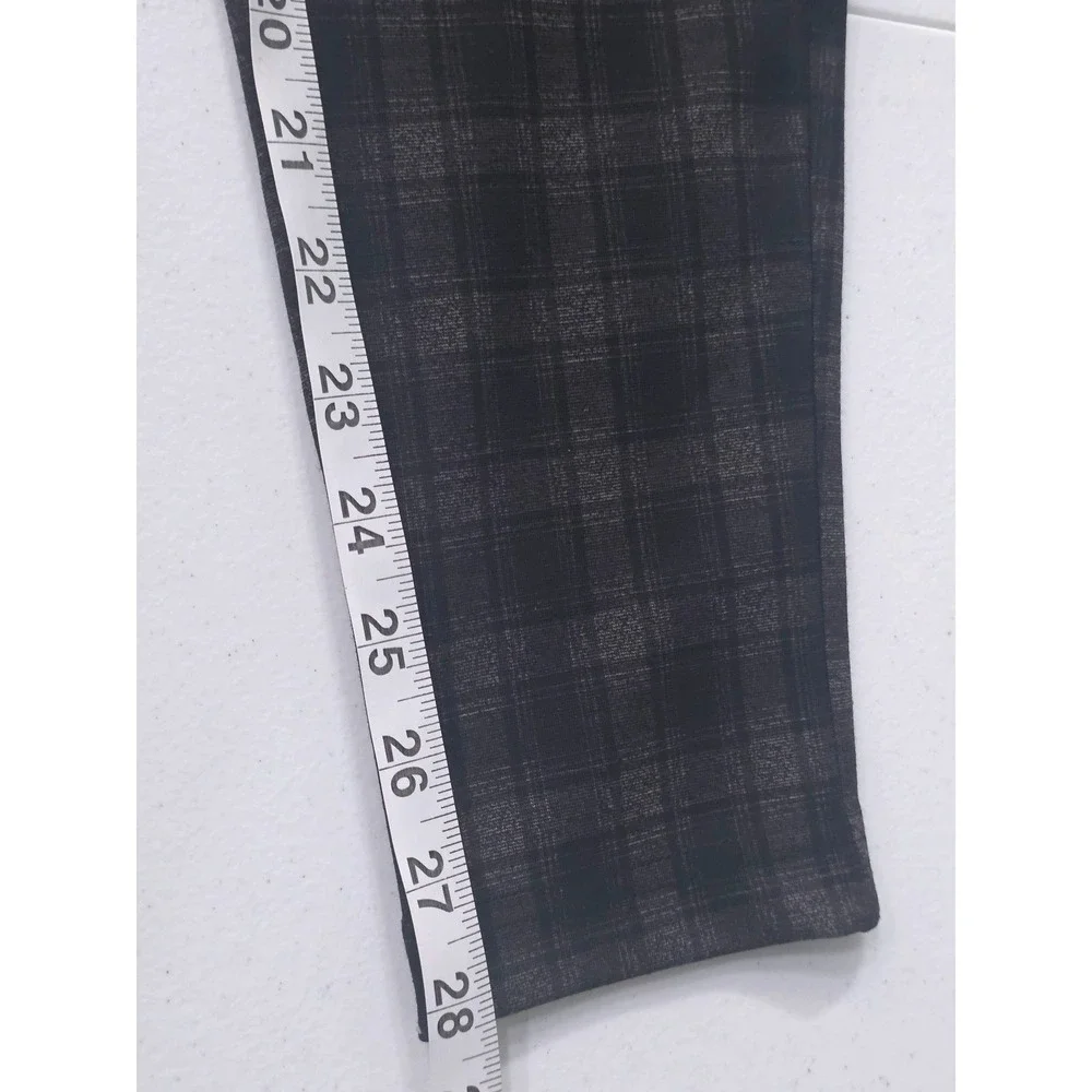 Hope & Harlow‎ Womens Gray Black Plaid Skinny Pull On Pants Career Size M